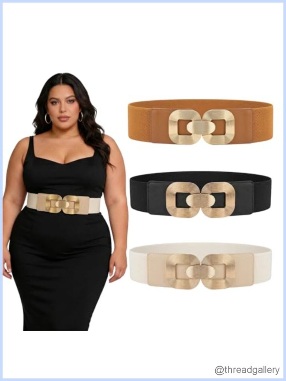 3 Pack Plus Size Wide Elastic Cinch Waist Belt for Dresses Stretchy Vintage